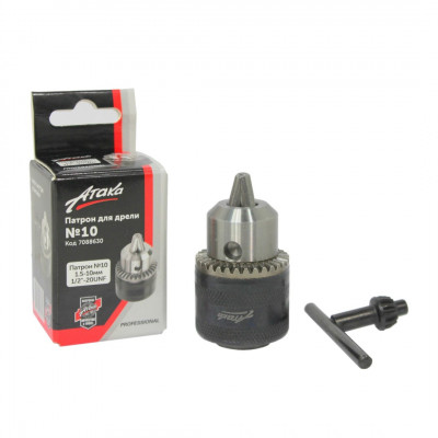 Фото-:Патрон для дрели c ключом №10 Атака
