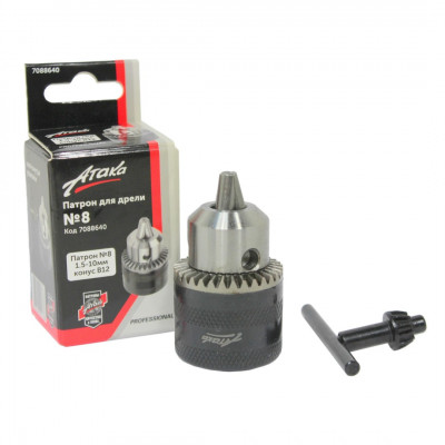 Фото-:Патрон для дрели c ключом №8 Атака